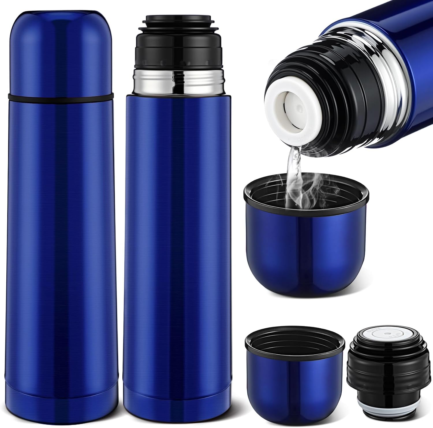 Stainless Steel Vacuum Flask with Cup, 500 ml, Set of 2